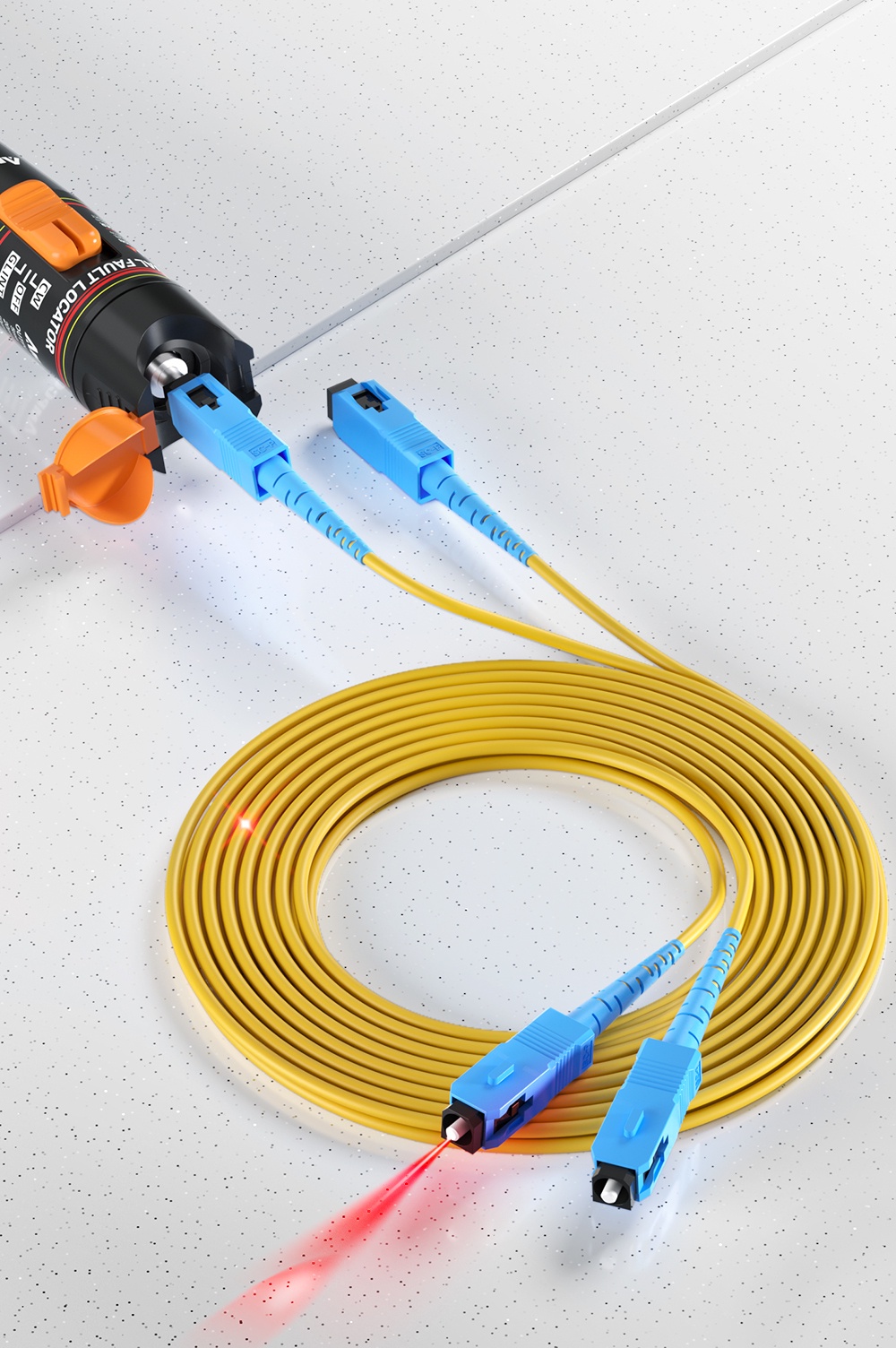 AMPCOM Visual Fault Locator Fiber Optic Cable Tester Red Light Pen Type ...