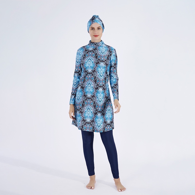 Women Modest Muslimah Swimsuit Full Coverage Swimwear Islamic Hijab Ladies  Beachwear Swimming Burkini Swim Suit Baju Renang Muslimah