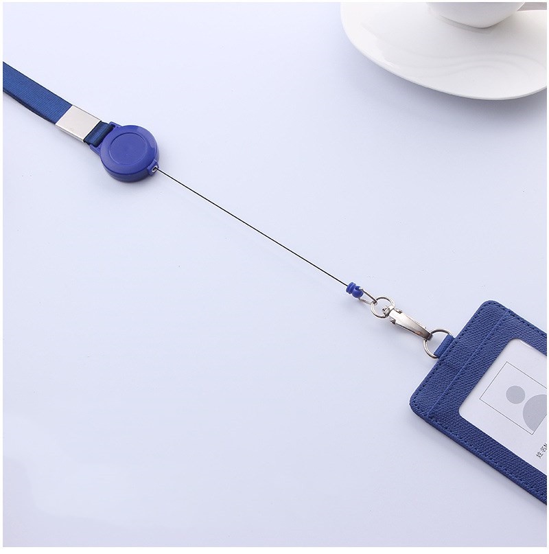 Retractable Lanyard Card Holder PU Badges Set Stationery ID Card Holder ...