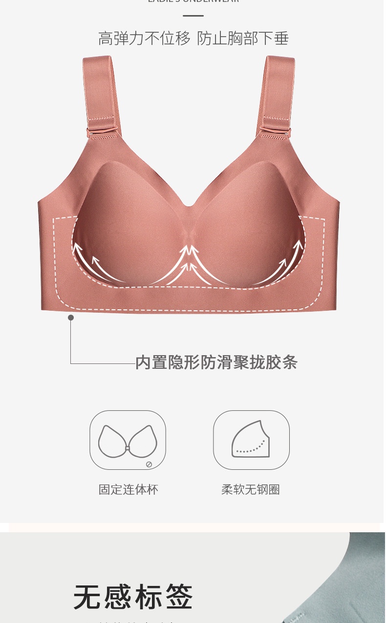 Seamless Bra Underwear Fixed Cup Big Breasts Plus Size Bra Push Up Wireless  Underwear Lingerie 内衣 seluar dalam 无钢圈内衣 无痕内衣