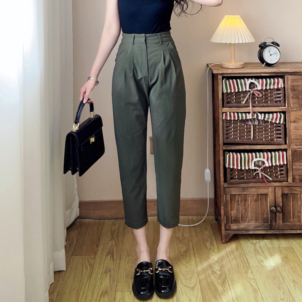 Eyouth 10133 High waist straight leg pants women casual pants | Shopee ...