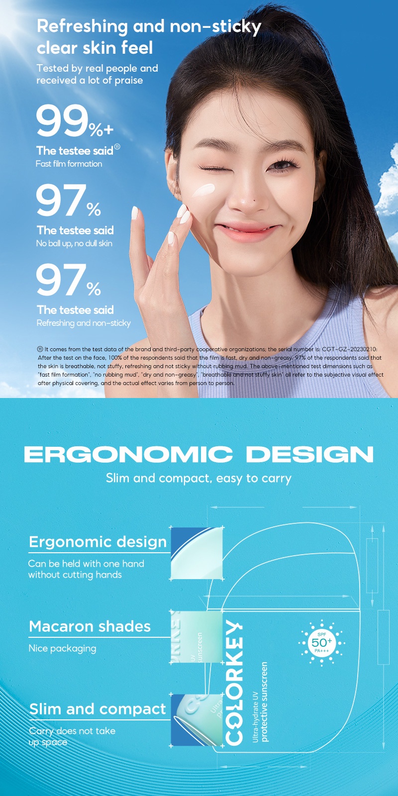 Colorkey Translucent Sunscreen Lotion Waterproof Non-sticky Long ...