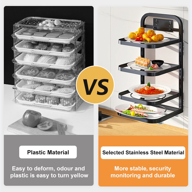SANCY 3/4/5 Layer Adjustable Dish Rack Multilayer Food Storage For ...