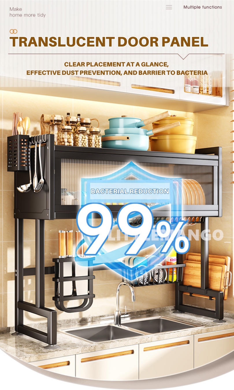 Deer Tom Stainless Steel Rak Dapur Rak Pinggan Cabinet Rak Sinki ...