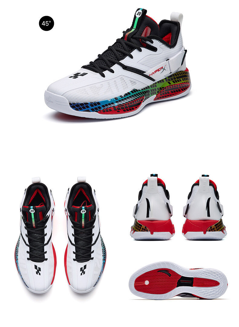 ANTA Men GH3 Basketball Shoes-White/Black/Red | Shopee Malaysia