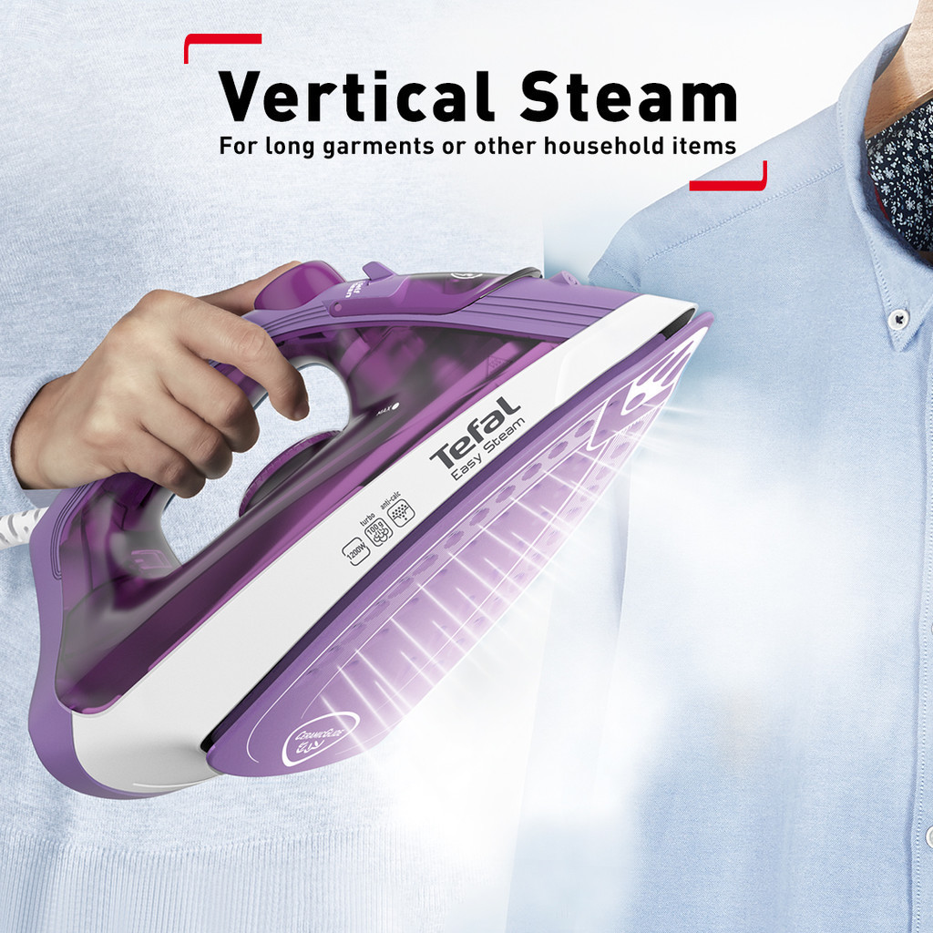 Tefal Easy Steam FV1953 Steam Iron (1200W, 20/100g/min steam output ...