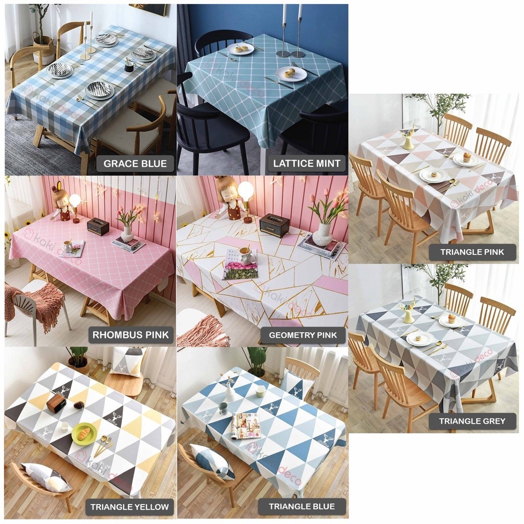 KakiDeco LUXURY⭐ PVC Table Cloth Water Proof Table Cover Kain Meja Alas ...