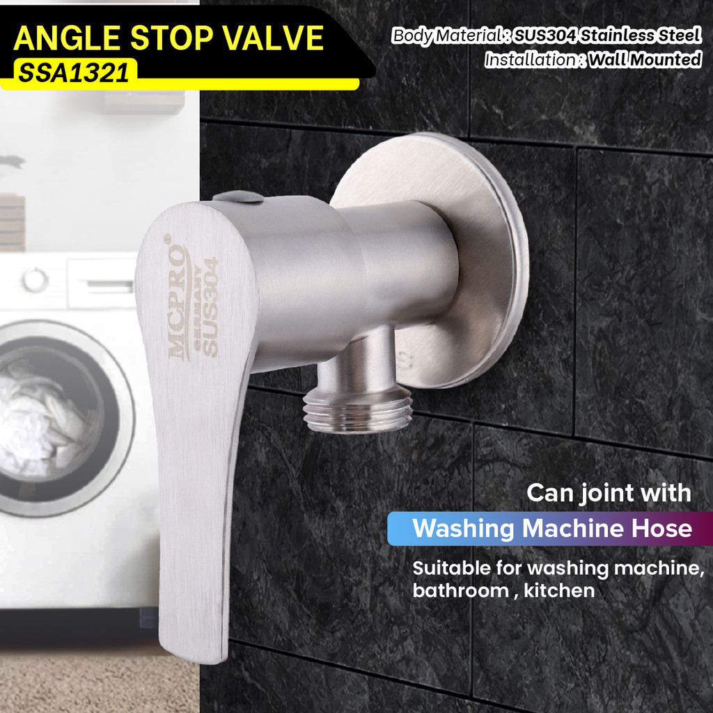 MCPRO PLUS SUS304 Stainless Steel Bathroom Toilet ANGLE STOP VALVE ...