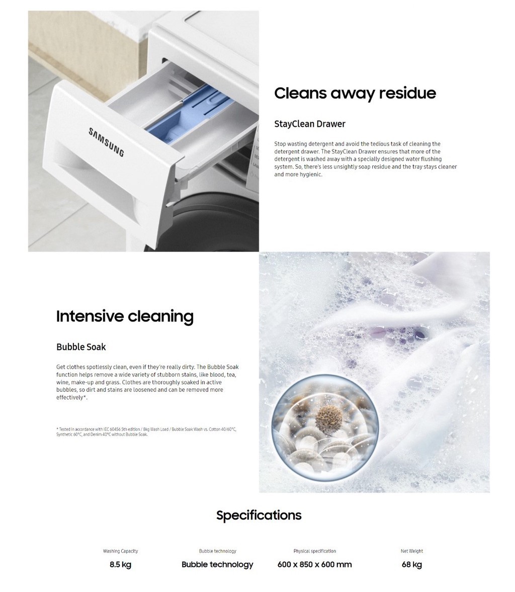Exclusive] Samsung Front Load Washer Dryer with EcoBubble