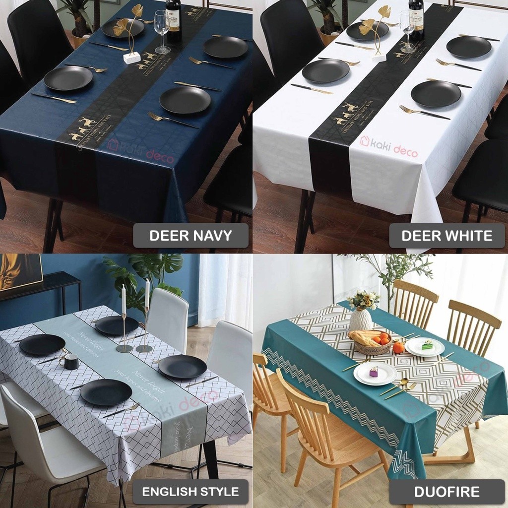 KakiDeco Premium Table Cloth! ⭐ Alas Meja kalis air Table Cloth PVC ...