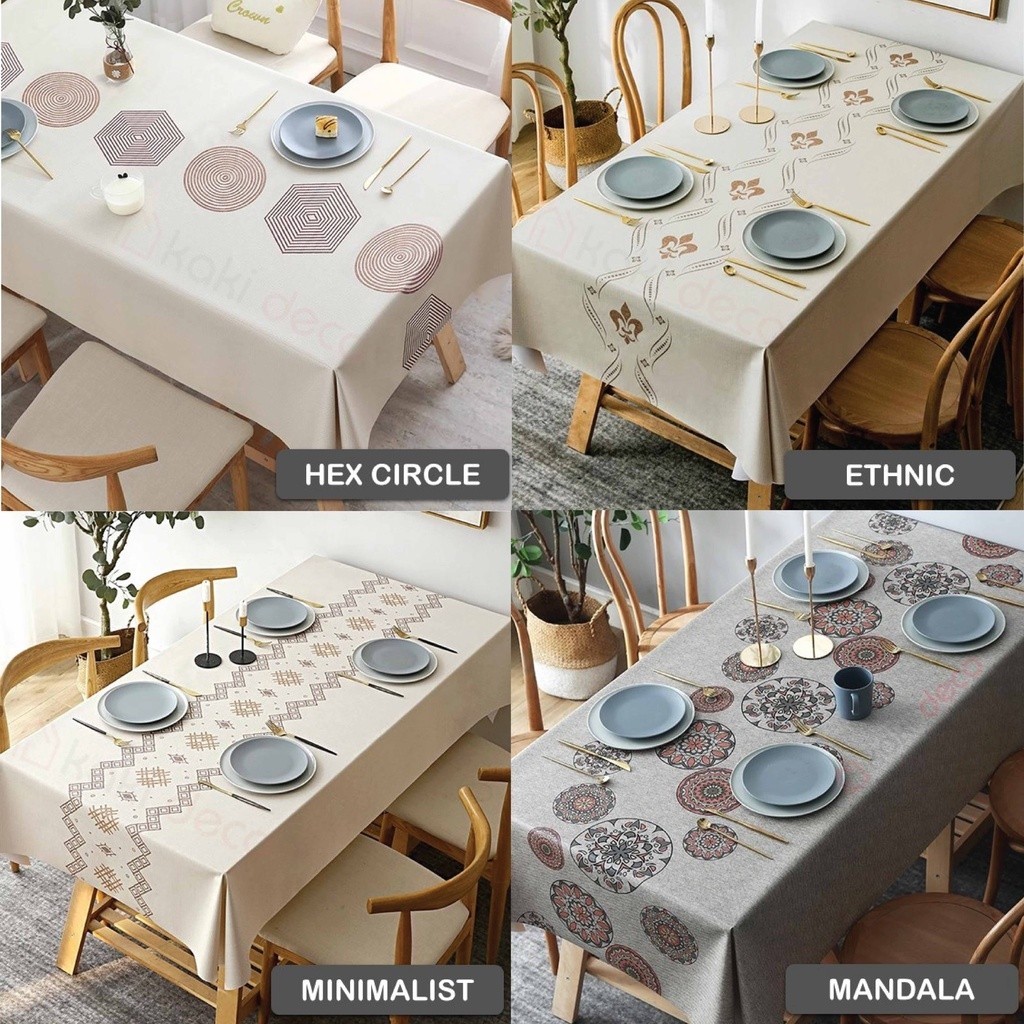 KakiDeco PVC Table Cloth Vintage ⭐Water Proof Table Cover Kain Meja ...