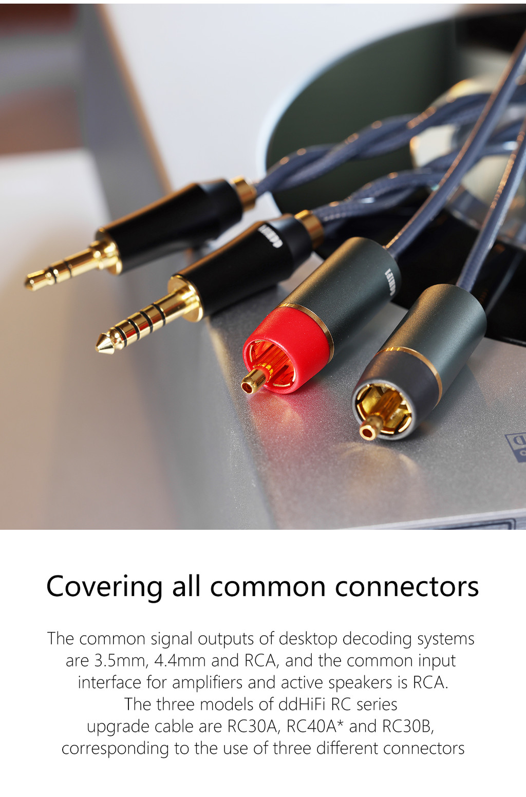 ddHifi RC30A/RC40A/RC30B, Shielded Silver RCA Cable: RCA to Balance 4.4 ...