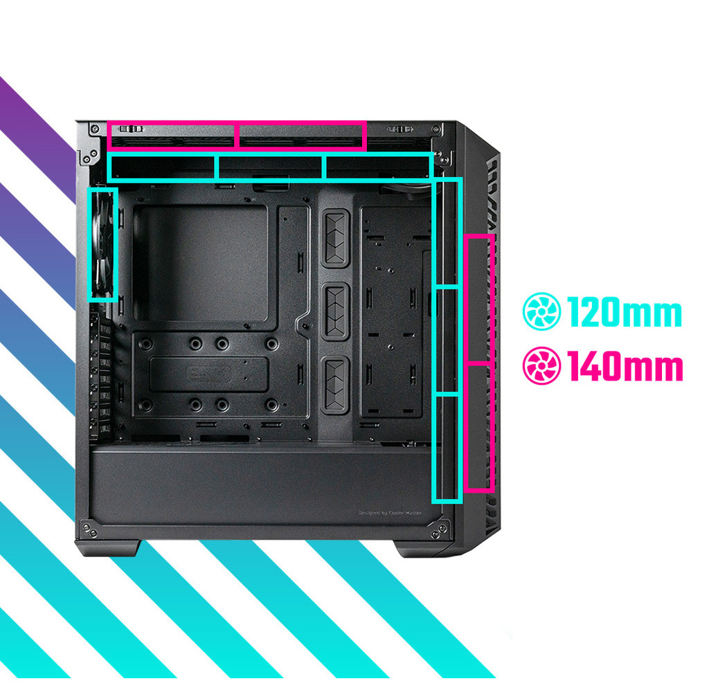 Cooler Master MasterBox MB520 MESH ARGB TG ATX Chassis -Black/ White ...