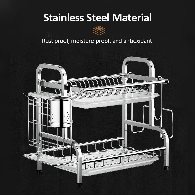 Cambond【Stainless Steel】Rak Pinggan Mangkuk 2/3 Layers Dish Rack Rust ...
