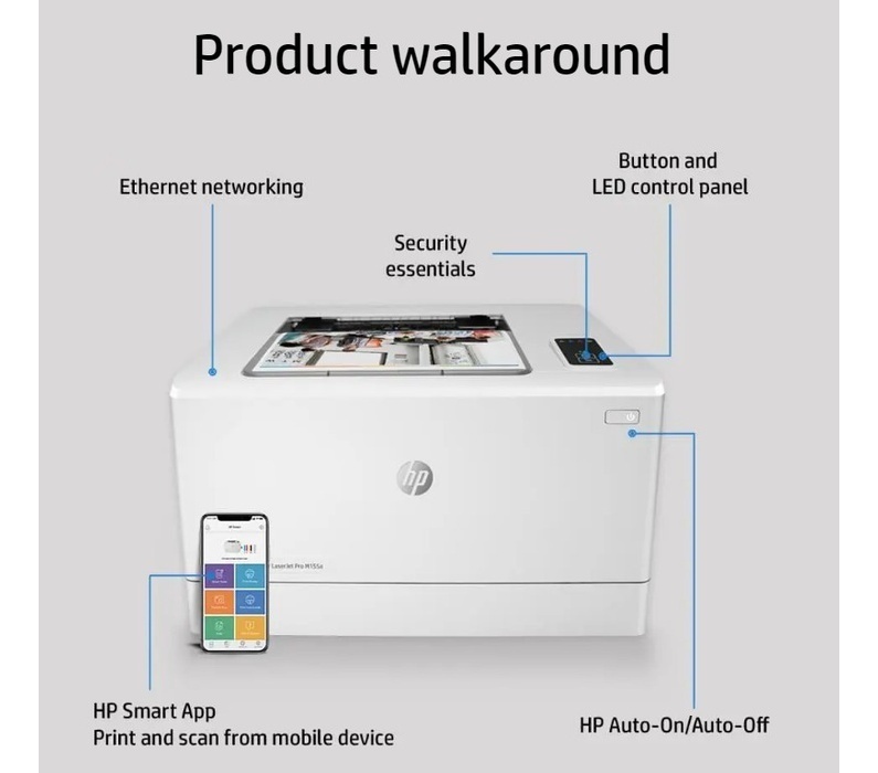 Printer HP Colour Laserjet M155a M155nw / Print Wireless / Print Only ...