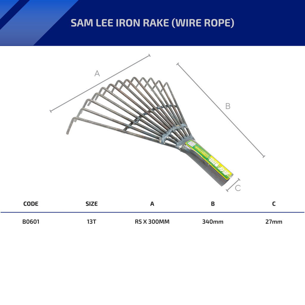 SAMLEE M2222 Wire Rope Iron Rake 13T [Pencakar Rumput Kelapa Sawit Besi ...