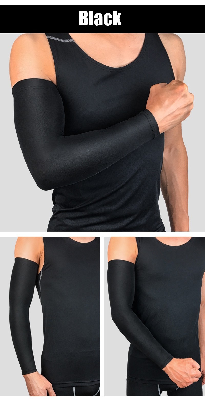 Compression Sports Arm Warmer Sun UV Protection Running Cycling Arm ...