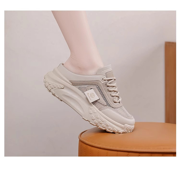 Women Half Slippers Inner Heightening Fashion Shoes Breathable