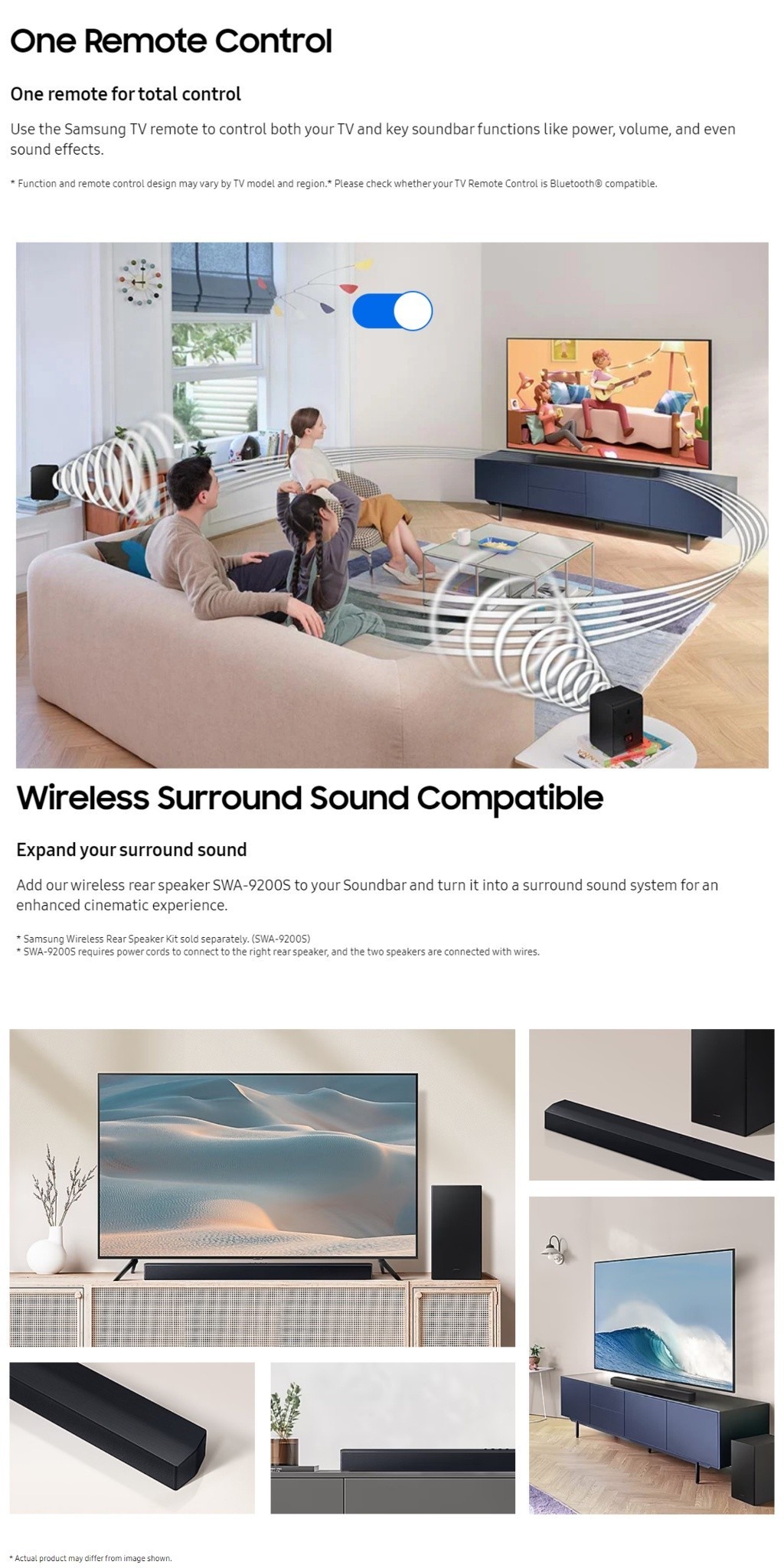 Samsung BSeries Soundbar Subwoofer Bass Boost Adaptive Sound