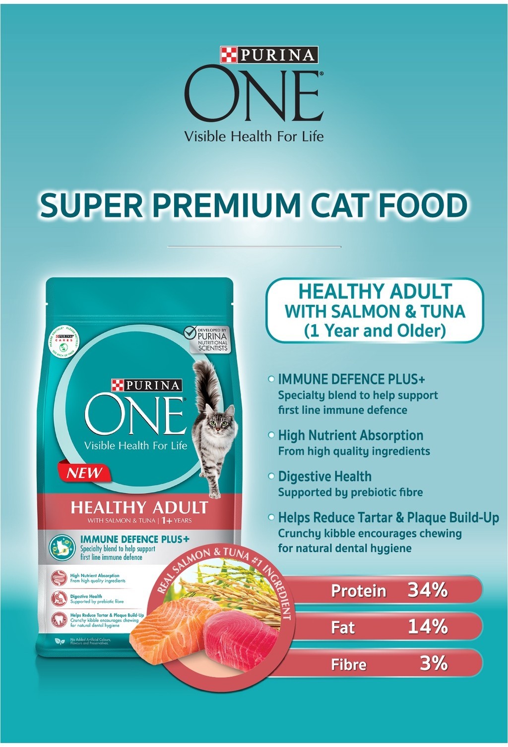 PURINA One Healthy Adult with Salmon Tuna Dry Cat Food 1 x 1.2kg Shopee Malaysia