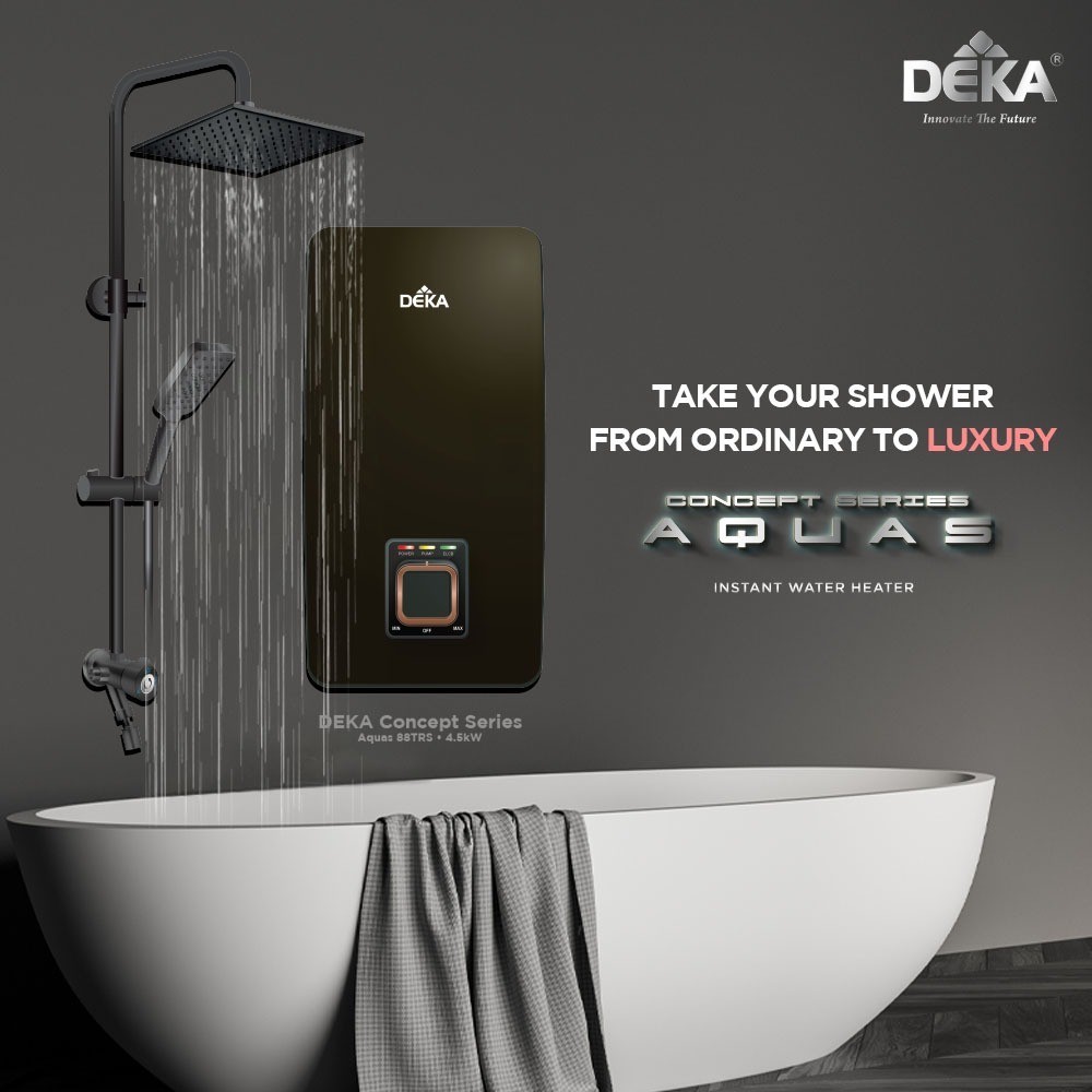 DEKA AQUAS 88 TRS Turbo DC Inverter Pump Rain Shower Instant Heat Water ...