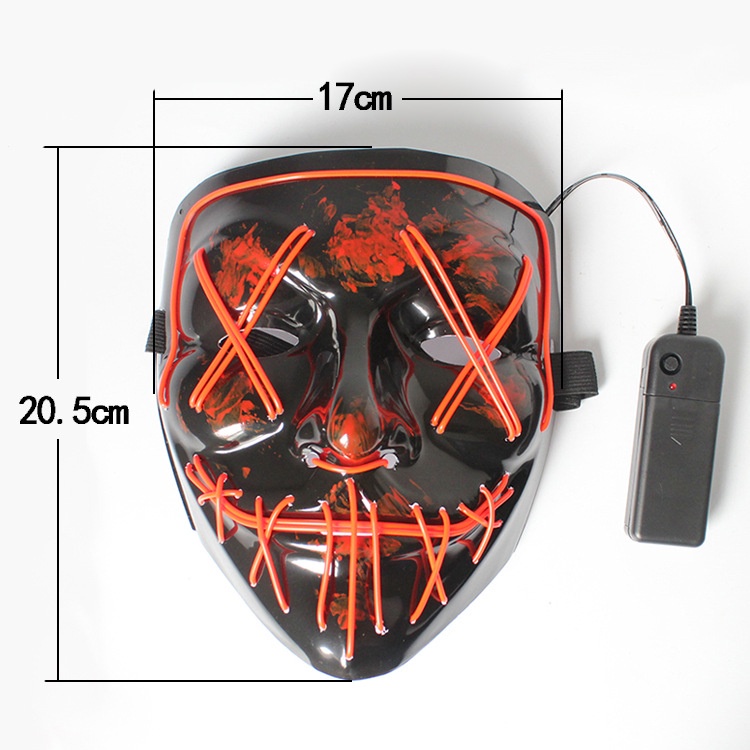 Neon LED Skull Mask Light Up Festival Halloween Christmas New Year ...