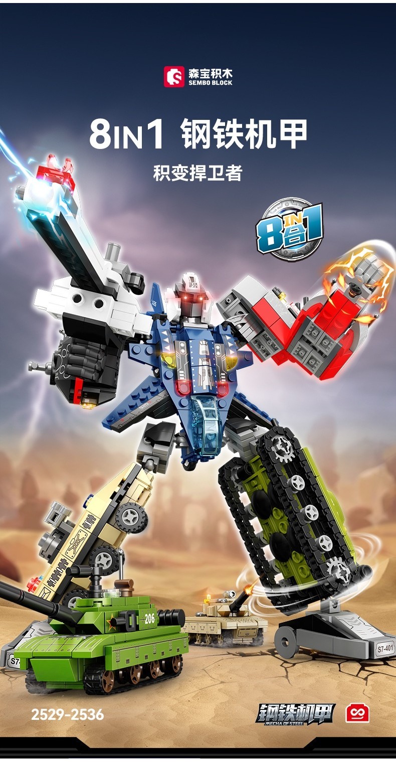 [8 IN 1] Sembo Block 2529 - 2536 Mecha of Steel Series Robot ...