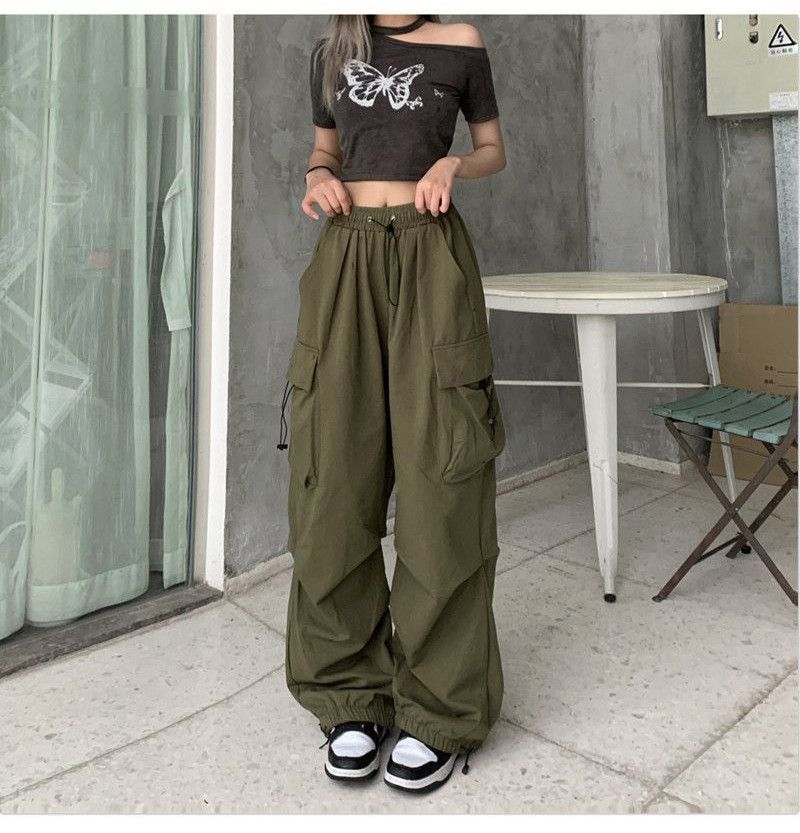 Wide Leg Cargo Y2k Pants High Waist Vintage Oversize Trousers Streetwear Pants