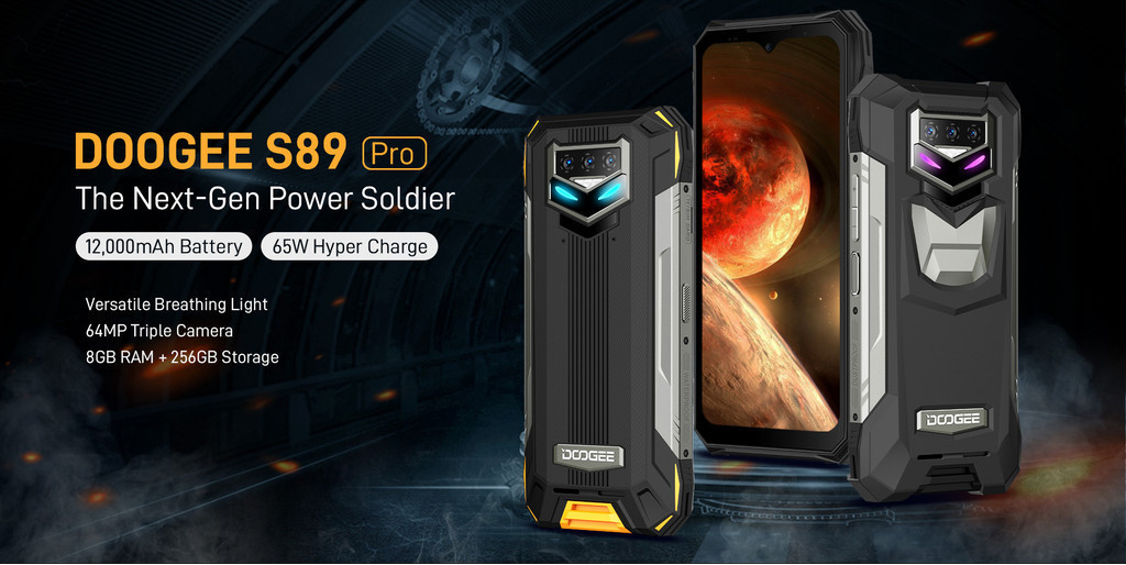 DOOGEE S89 Pro Rugged Phone 8GB+256GB 65W 12000mAh Helio P90 64MP ...