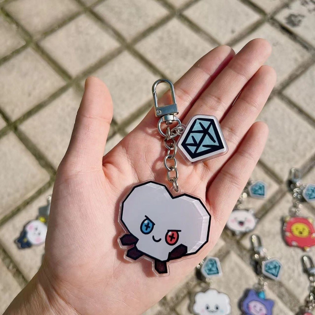 Kpop TREASURE Cute Cartoon Characters TRUZ Keychains Acrylic Double ...