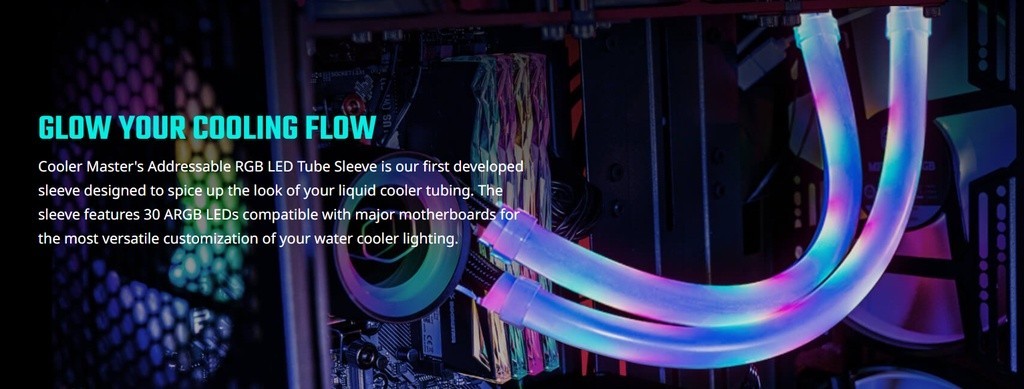 Cooler Master Universal 12mm Water Cooling Addressable RGB LED Tube ...