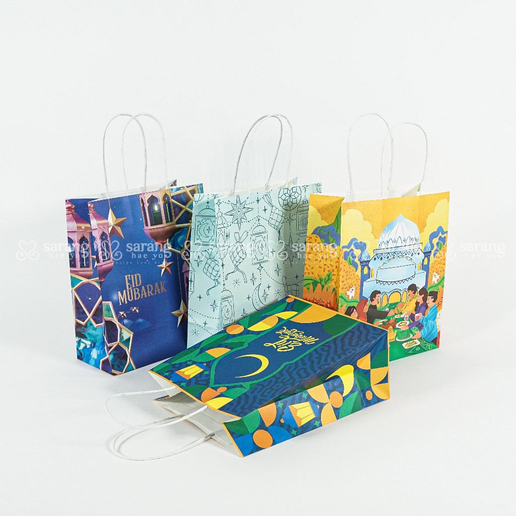 Raya Puasa Paper Bag Kraft Goodies Bag Muslim Eid Mubarak Bags Gift ...