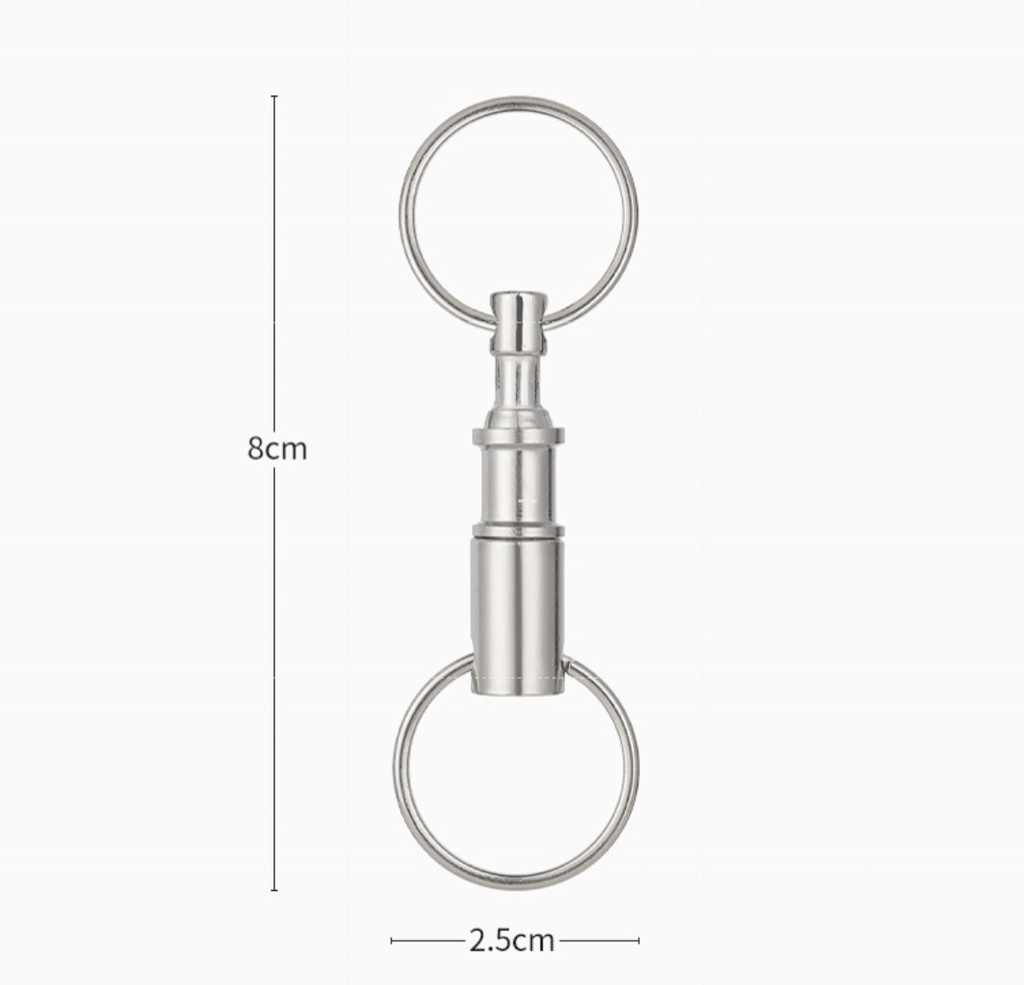 Detachable Key Chain Ring EDC Removable Doublehead Quick Release Switch Pull Apart Survival