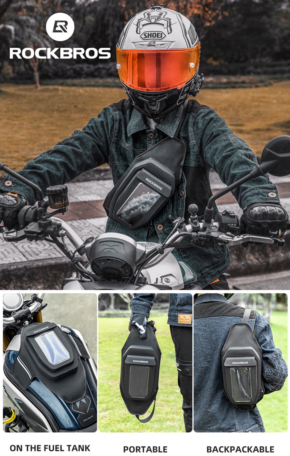 【MY Delivery】ROCKBROS Motorcycle Bag Waterproof Adsorption