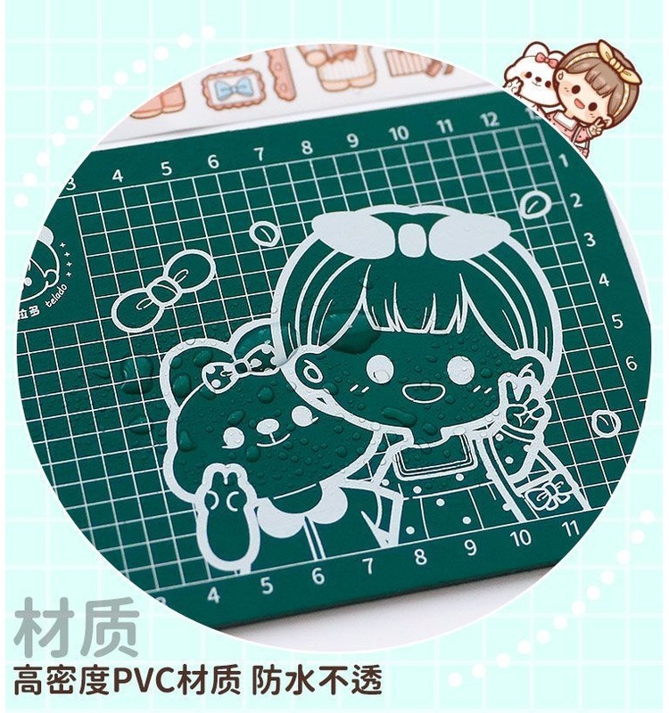 提拉多垫板 简约可爱 卡通人物 手工切割板 提拉多 和纸胶带 手帐A6 裁纸板刻板 手账垫板 Tirado Backing Board ...