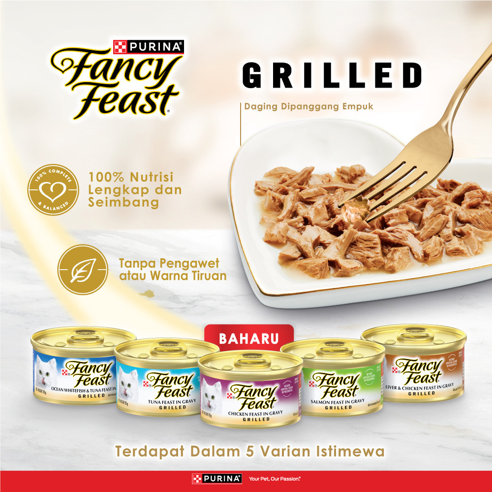 PURINA Fancy Feast Grilled Whitefish & Tuna Feast in Gravy Wet Cat Food