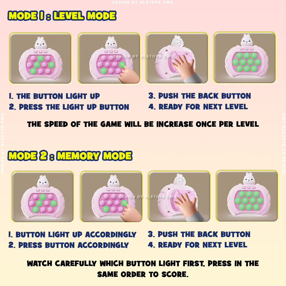 [ Display Screen ] 999 Level Pop It Electronic Quick Game Speed Push ...