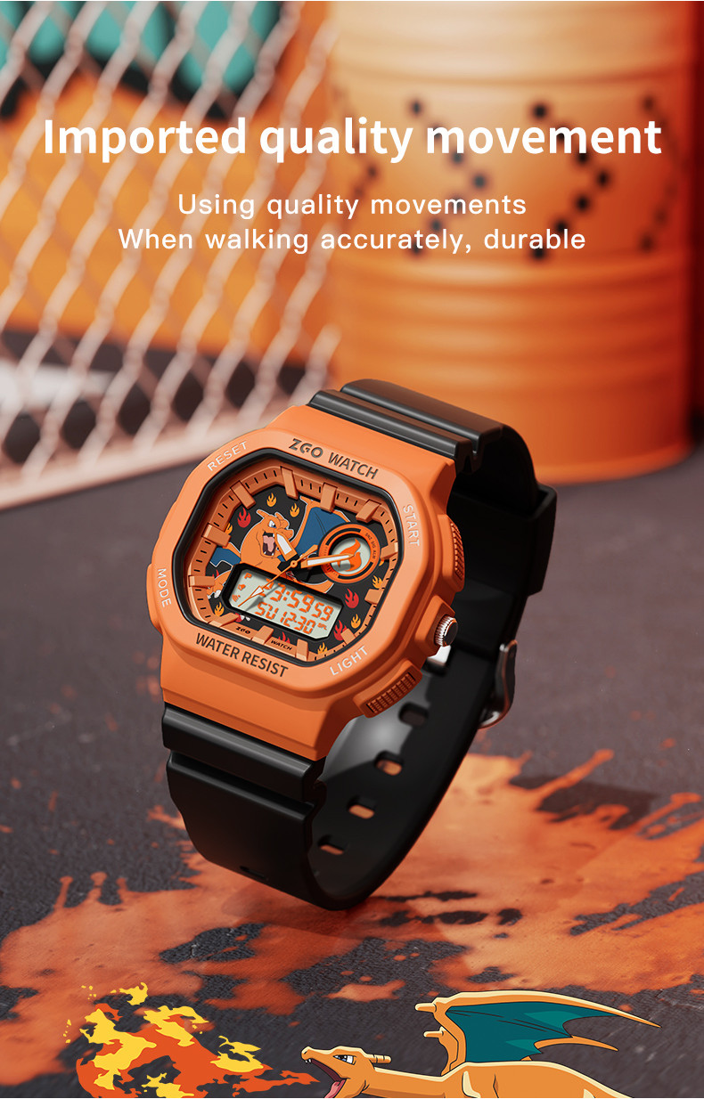 【Hot items】ZGO x Pokémon jam tangan budak lelaki Charmander Student ...