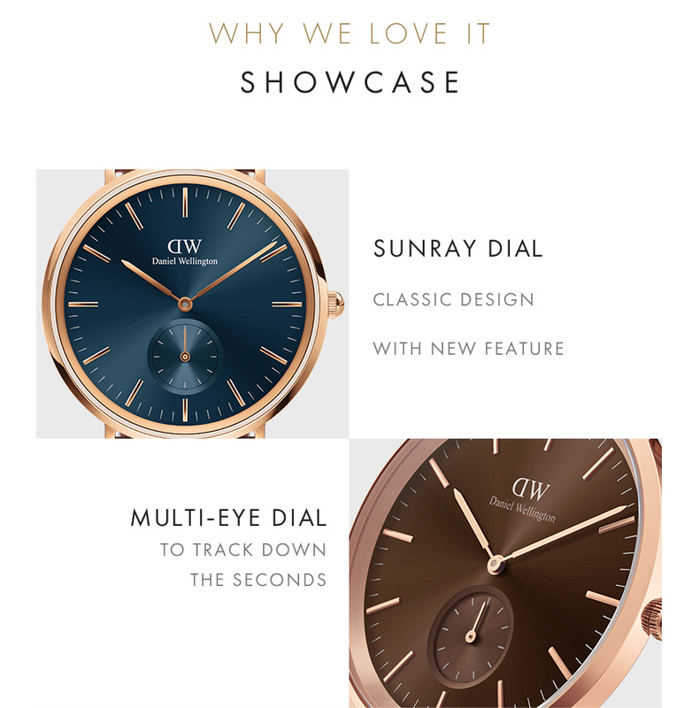 2 years warranty Daniel Wellington Classic Multi Eye 40mm St Mawes Arctic Blue Dial Rose gold Silver Multi Eye Watch for men Stainless Steel Leather Strap Watch Fashion Watch