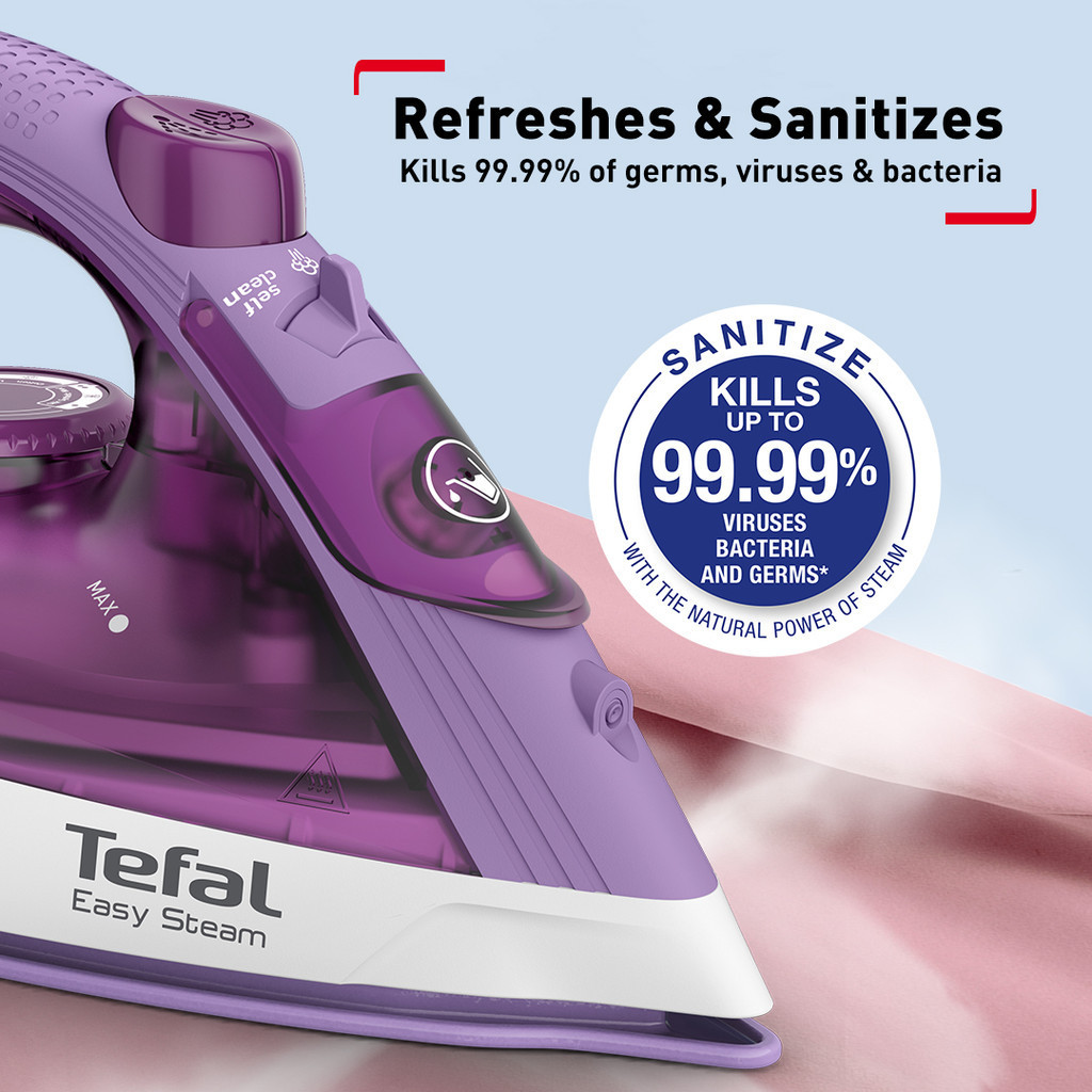 Tefal Easy Steam FV1953 Steam Iron (1200W, 20/100g/min steam output ...
