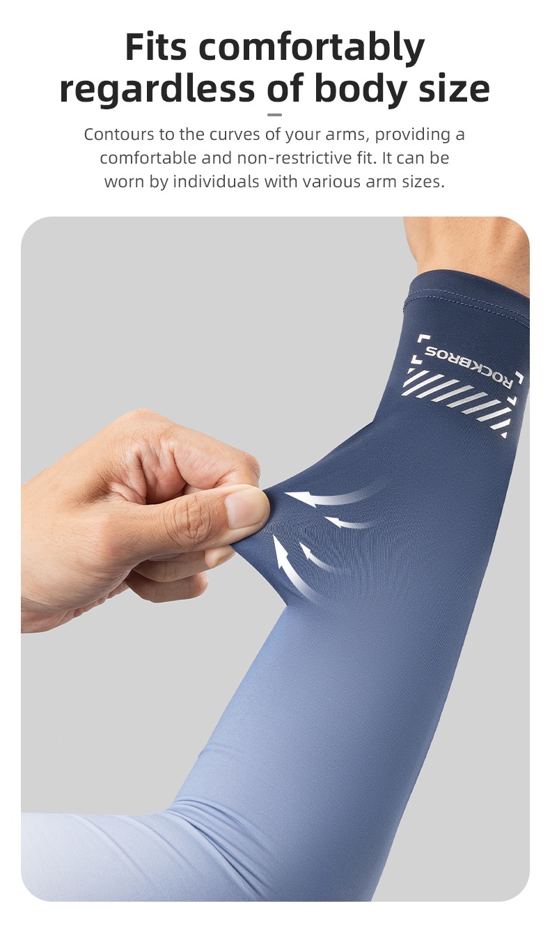 ROCKBROS Ice Silk Arm Sleeve Colourful Cycling UV Protection Hand Socks ...