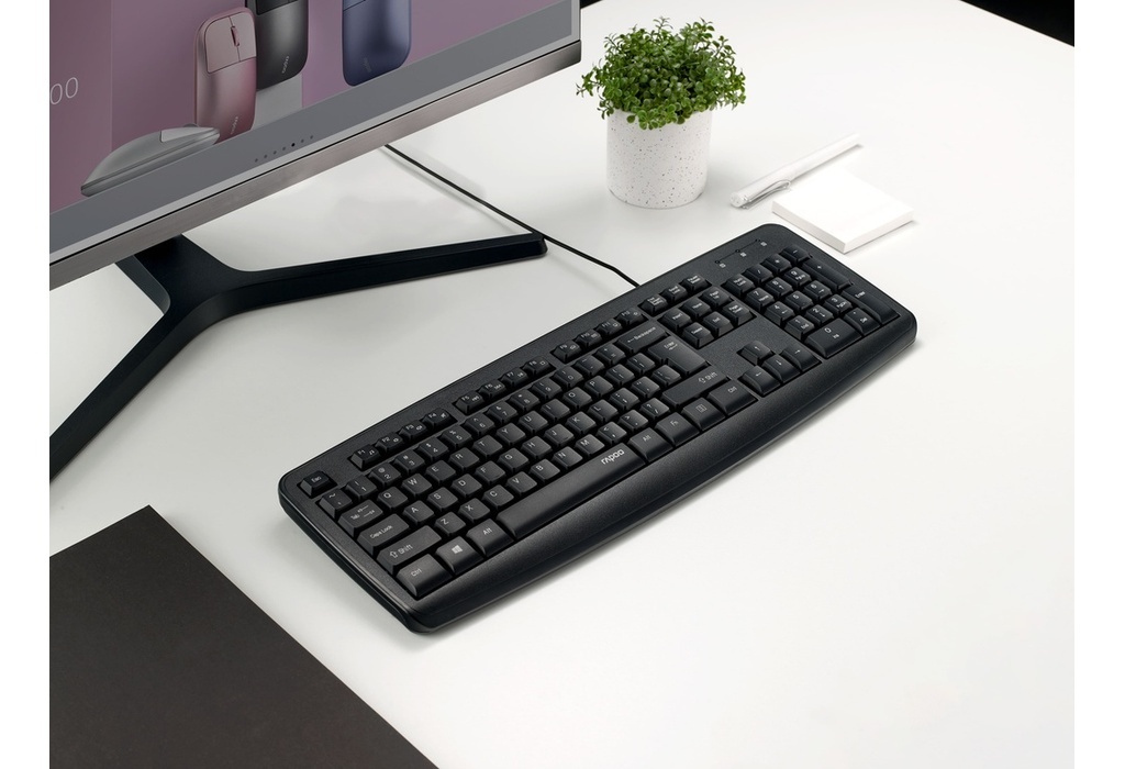Rapoo NX1600 Wired Spill-Resistant Keyboard & 1600 DPI Sensor Mouse ...