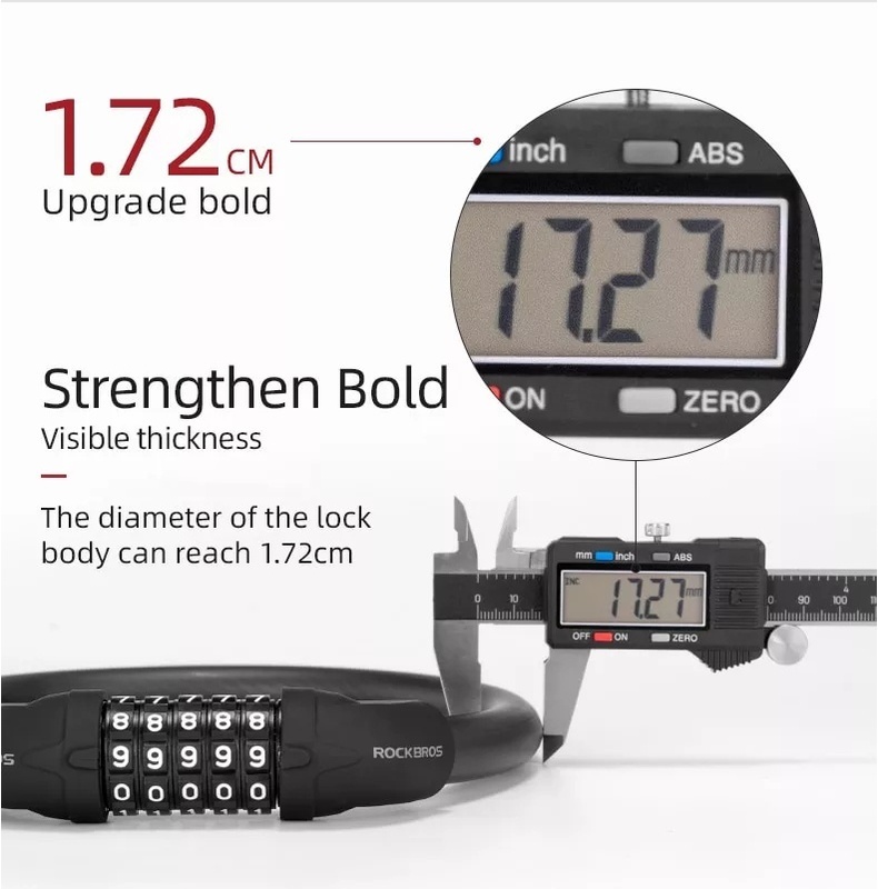 QWORK Lucchetti Cavo, Con Combinazione A 3 Cifre, Cavo Retrattile Da 77