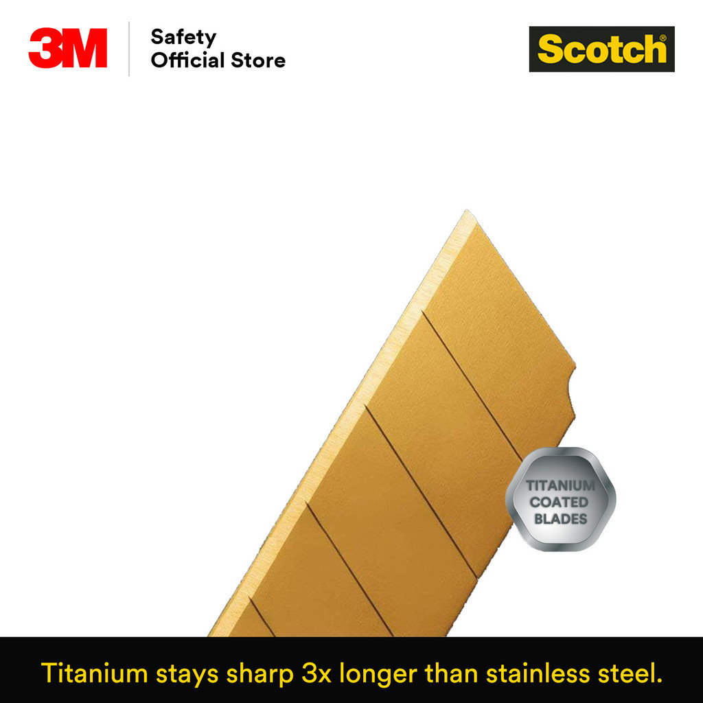 3M Scotch Titanium Snap-Off Utility Knife - Large 18mm Blade, Non-Slip Grip, Stays Sharp Longer - View #4