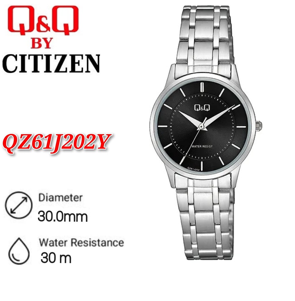 Q&Q Japan by Citizen Ladies Stainless Steel Analogue Watch QZ61 ...