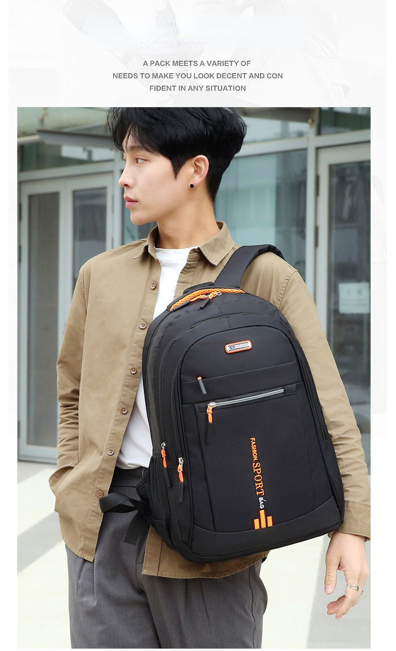 beg sekolah Backpack Men's Oxford Cloth Backpack High Capacity Junior ...
