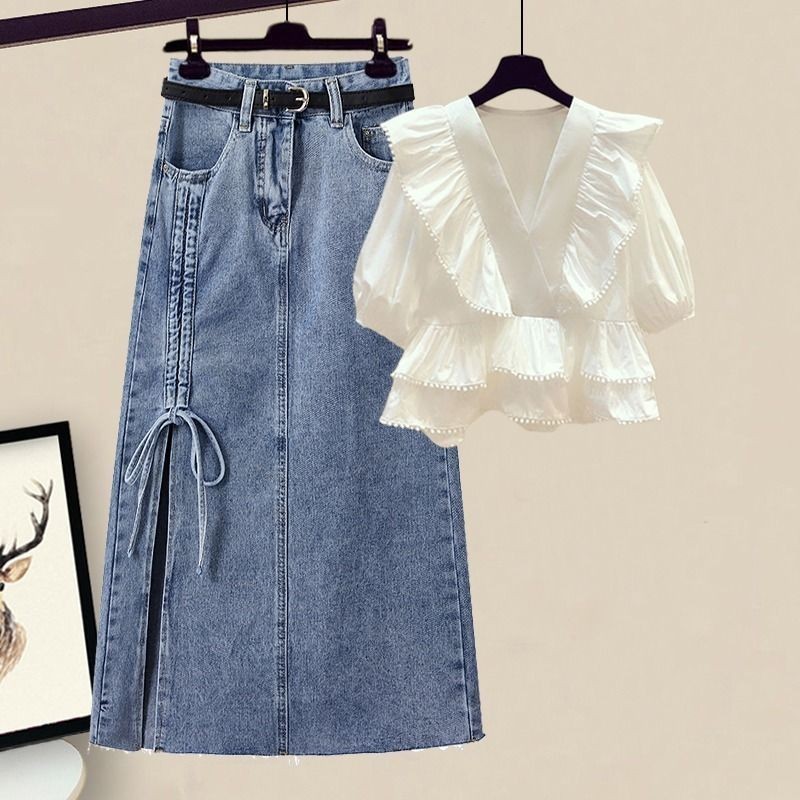 Plus Size Women's Summer Suit Korean Style Classy Slim-Fit Short-sleeve ...