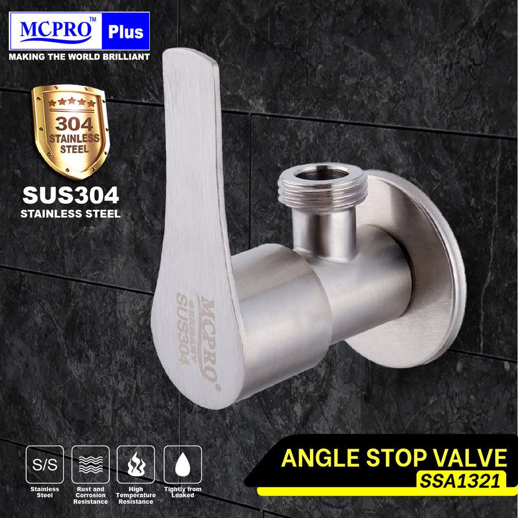 MCPRO PLUS SUS304 Stainless Steel Bathroom Toilet ANGLE STOP VALVE ...