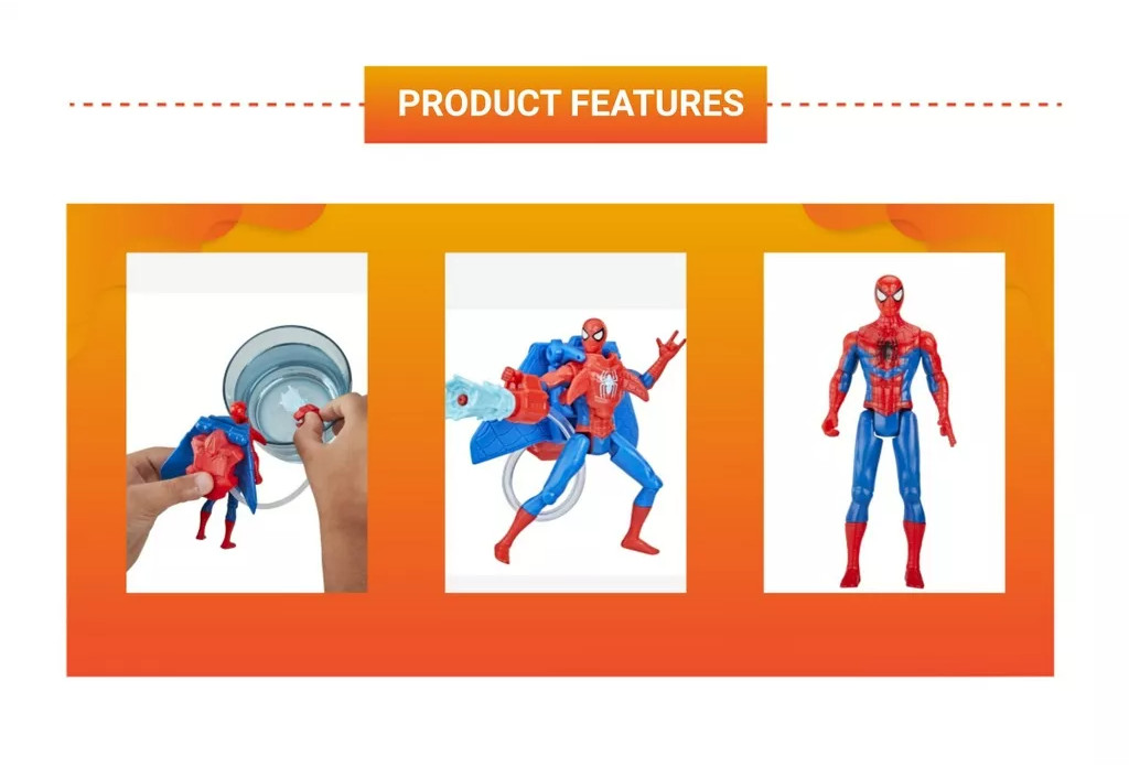 Action Figure Marvel Spider-Man Aqua Web Warriors Da 10 Pollici – Con Zaino Gioco D'acqua – Per Bambini 4+ Anni – Articolata - 3