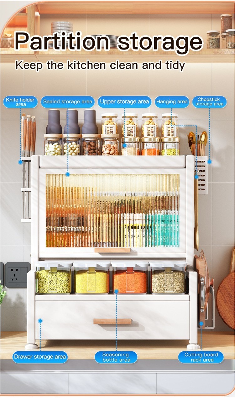 [5 in 1] Rak Dapur Kabinet Rak Rempah Kitchen Organizer for Spice Sauce ...